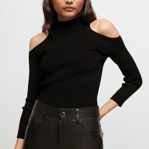Maje Open Shoulder Knit Top